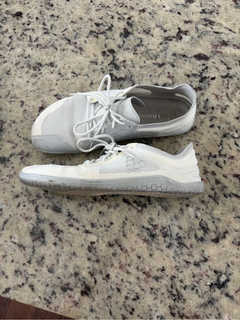 Vivo barefoot Women’s White and Light Gray Minimalist Athletic Sneakers